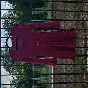 Lace Flare Sleeve corset neck dress